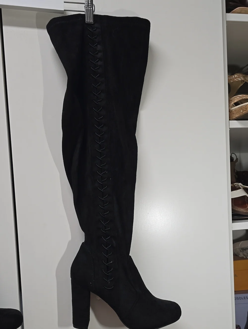 torrid Black Over-the-Knee Lace-Up Block Heel Boots
